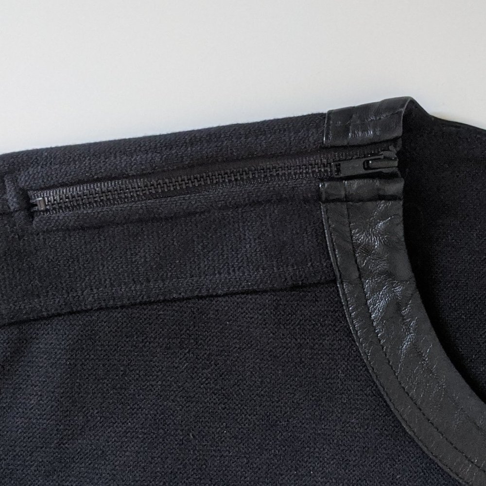 NEW Madewell Leather Trim Pique Ponte Dress S - Picture 6 of 10